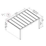 Palram Canopia Stockholm 11ft 2" x 16ft 11" (3.4 x 5.1m) Aluminium Patio Cover