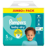 Pampers Baby-Dry Nappies Size 5 (11-16kg) Jumbo+ Pack 72 per pack