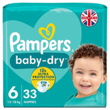 Pampers Baby-Dry Nappies Size 6 (13-18kg) Essential Pack 33 per pack