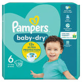 Pampers Baby-Dry Nappies Size 6 (13-18kg) Essential Pack 33 per pack