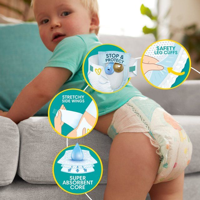 Pampers Baby-Dry Nappies Size 6 (13-18kg) Jumbo+ Pack 62 per pack
