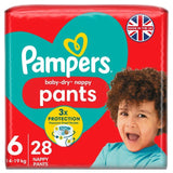 Pampers Baby-Dry Nappy Pants Size 6 (15kg+) Essential Pack 28 per pack