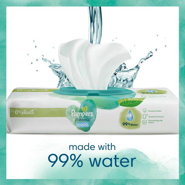 Pampers Harmonie Aqua Plastic Wipes Free 48 per pack