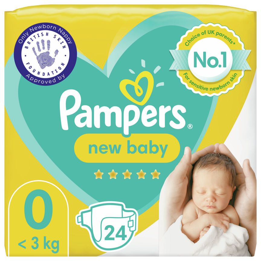 Pampers New Baby Nappies Size 0 (Micro) Carry Pack