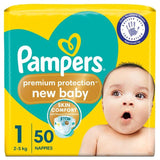 Pampers New Baby Nappies Size 1 (2-5kg) Essential Pack 50 per pack