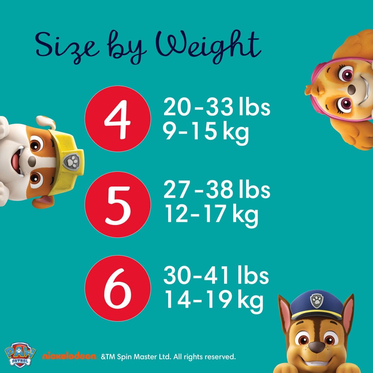 Pampers Paw Patrol Baby Dry Nappy Pants Size 4, 180 Pack