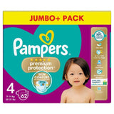 Pampers Premium Protection Nappies Size 4 (9-14kg) Jumbo+ Pack 62 per pack