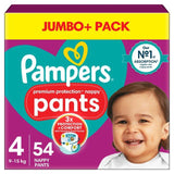 Pampers Premium Protection Nappy Pants Size 4 (9-15kg) Jumbo+ Pack 54 per pack