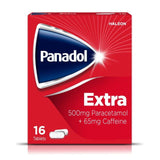 Panadol Extra Advance 500mg Paracetamol Caffeine Pain Relief Tablets 16 per pack