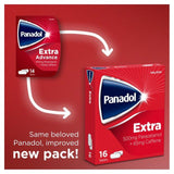 Panadol Extra Advance 500mg Paracetamol Caffeine Pain Relief Tablets 16 per pack