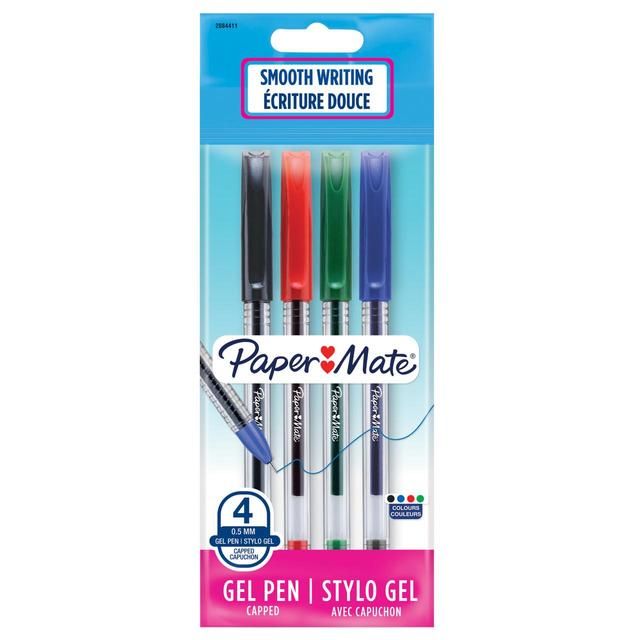 Paper Mate Jiffy Gel Pouch Assorted 4 per pack