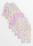 Pastel Ribbed Pyjama Sets 5 Pack 6-9 months
