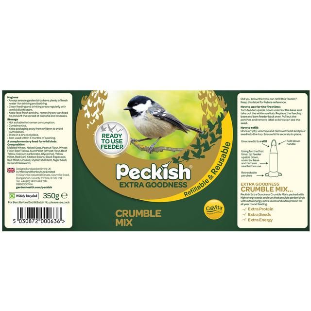 Peckish Extra Goodness Crumble Ready to Use Bird Feeder 350g