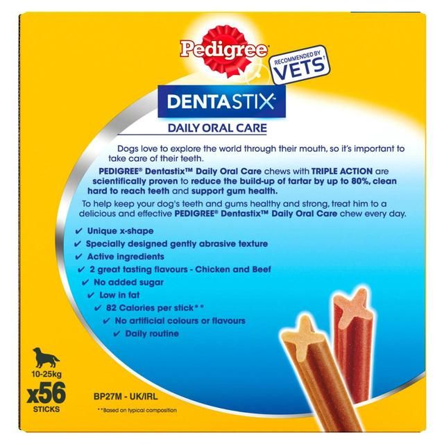 Pedigree Dentastix Daily Adult Medium Dog Treats Dental Sticks 56 x 26g