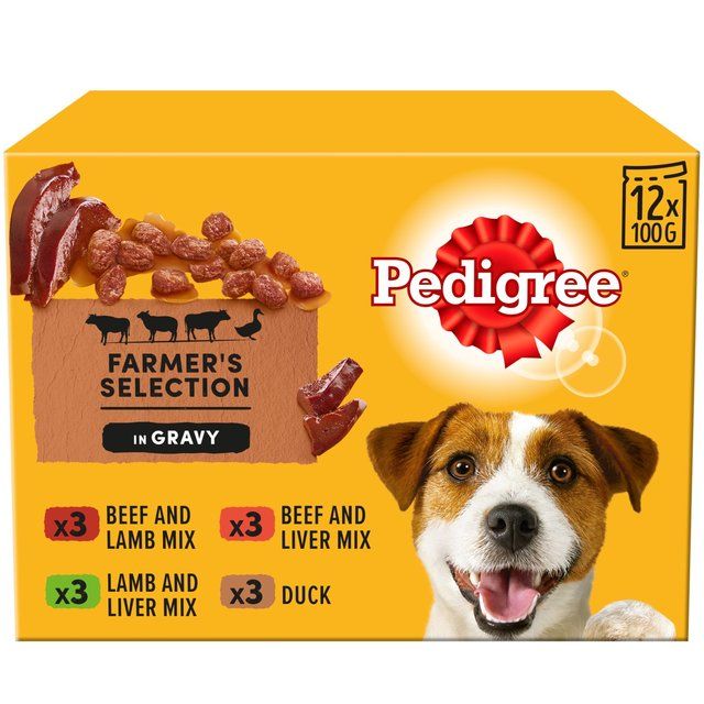 Pedigree Wet Dog Food Pouches with Beef Liver and Vegetables in Gravy 12 x 100g
