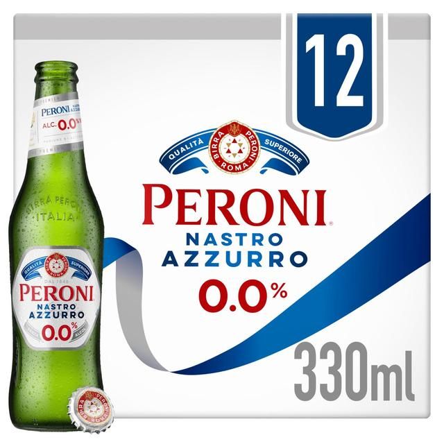 Peroni Nastro Azzurro 0% Alcohol Free Beer Lager Bottles 12 x 330ml
