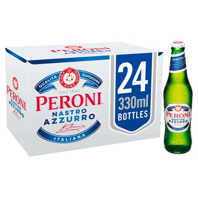 Peroni Nastro Azzurro Beer Lager Bottles 24 x 330ml
