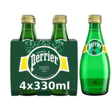 Perrier Sparkling Natural Mineral Water Glass 4 x 330ml