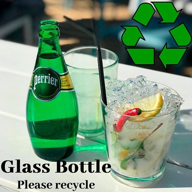 Perrier Sparkling Natural Mineral Water Glass 750ml