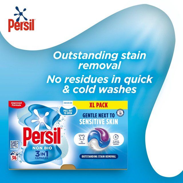 Persil Non Bio 3 in 1 Laundry Washing Detergent Capsules 36 Washes 36 per pack