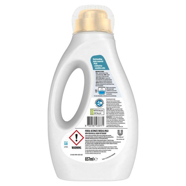 Persil Ultimate Fresh and Mild Non Bio Laundry Washing Detergent 31 Washes 837ml