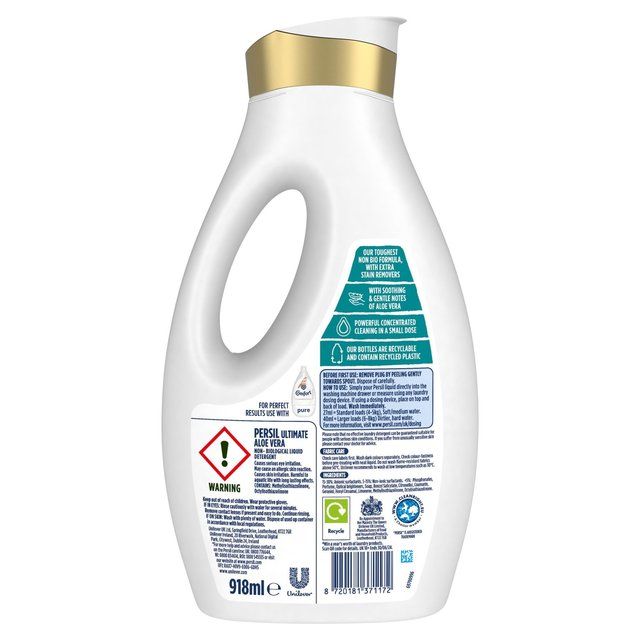 Persil Ultimate Non Bio Aloe Vera Sensitive Laundry Detergent 34 Washes 918ml