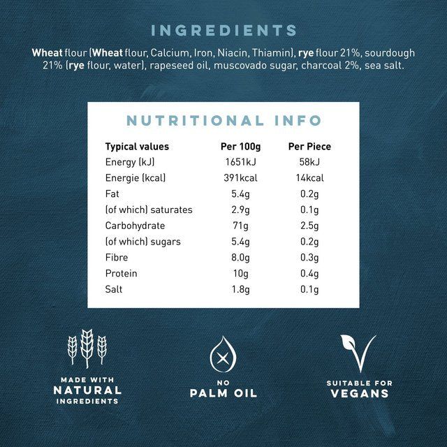 Peter's Yard Rye & Charcoal Sourdough Crackers 90g