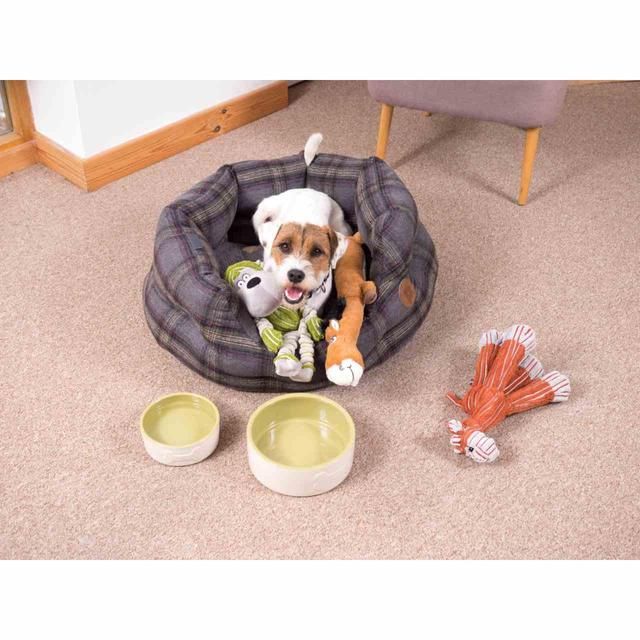 Petface Grey Tweed Oval Pet Bed Medium