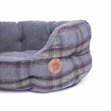 Petface Grey Tweed Oval Pet Bed Medium