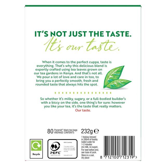 PG Tips Original Biodegradable Black Tea Bags 80 per pack