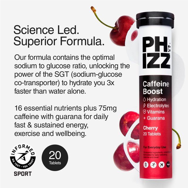 Phizz Caffeine 3-in-1 Hydration Electrolytes and Vitamins Effervescent 20 per pack