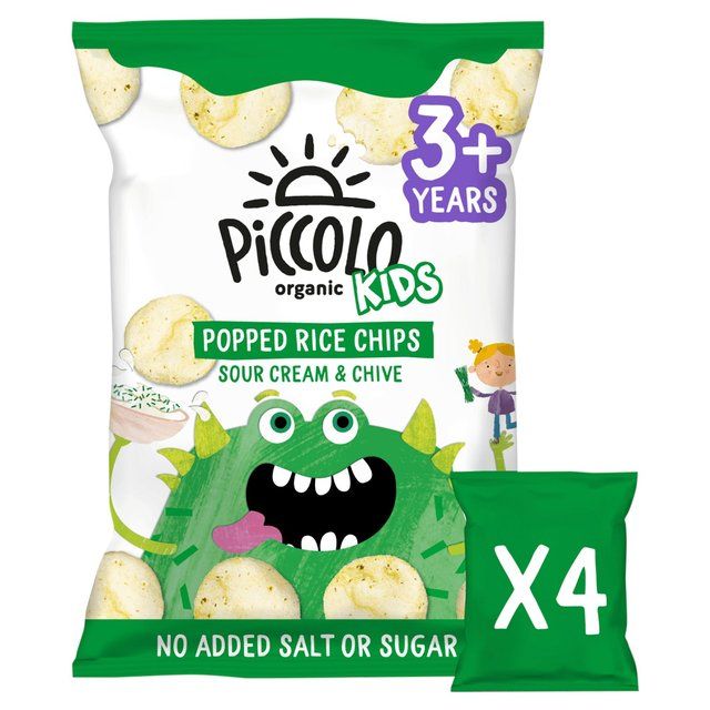 Piccolo Kids Popped Chips Sour Cream & Chive Multipack 4 x 20g