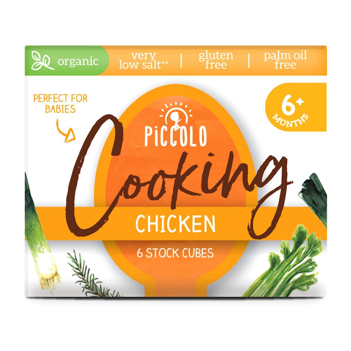Piccolo Organic Cooking Stock Cubes Chicken 6x8g 6 Months+