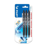 Pilot FriXion Clicker Erasable Ink Rollerball Pen 07 Medium - Black 3 per pack