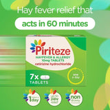 Piriteze Hayfever & Allergy Relief Antihistamine Cetirizine Tablets 30 per pack