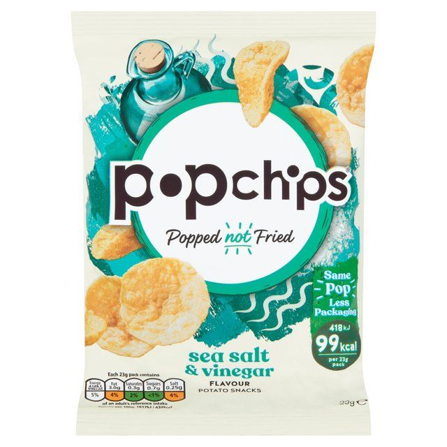 popchips Sea Salt & Vinegar Crisps 23g