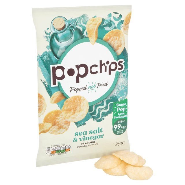 popchips Sea Salt & Vinegar Sharing Crisps 85g