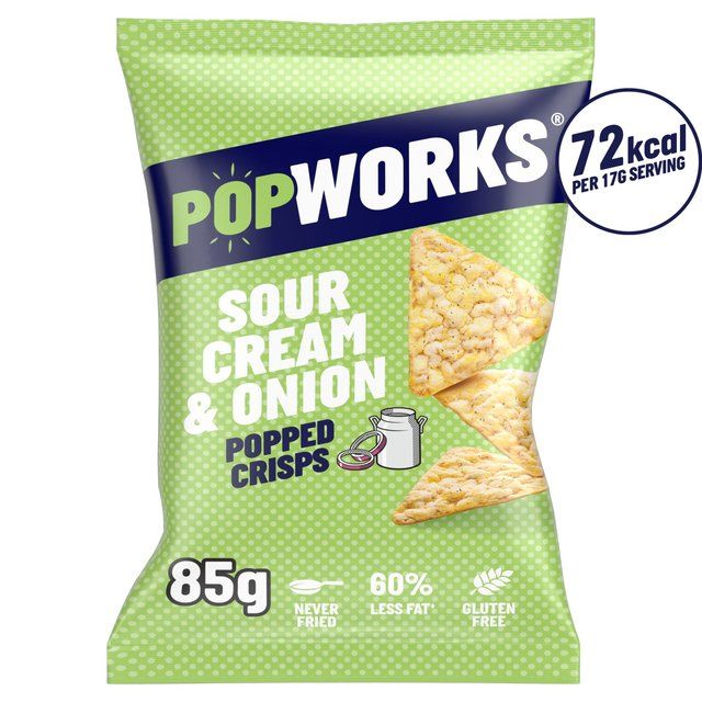 PopWorks Sour Cream & Onion Popped Crisps Sharing Bag 85g