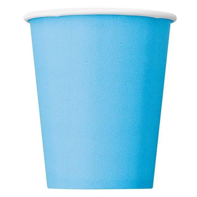 Powder Blue Paper Party Cups 8 per pack
