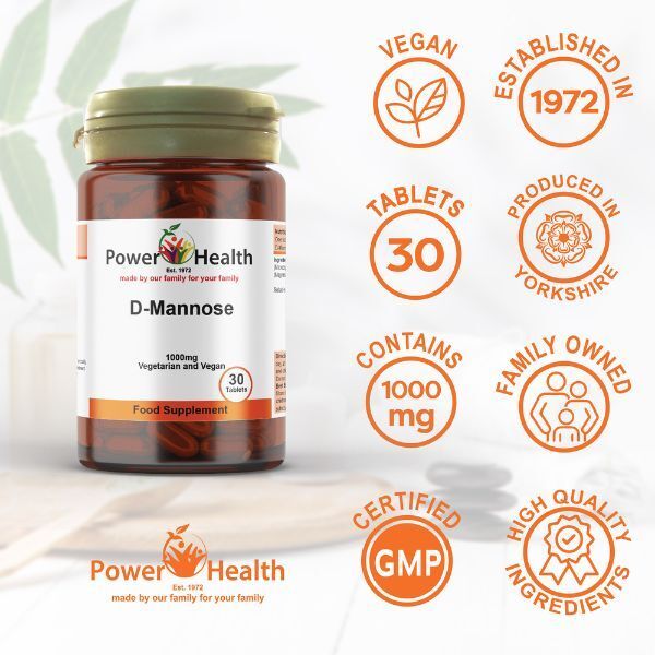 Power Health D-Mannose 1000mg Vegan/Veg Cystitis and UTI 30s