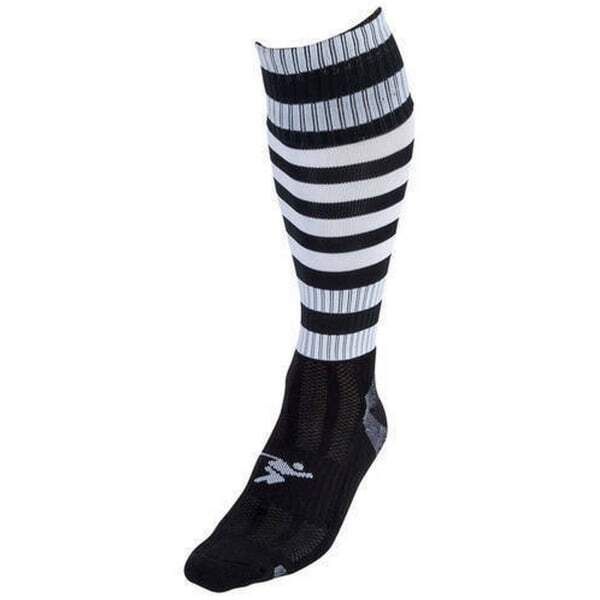 Precision Adult Pro Hooped Football Socks (7-12) Black/White / 0.10EA