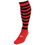 Precision Adult Pro Hooped Football Socks (7-12) Red/Black / 0.10EA