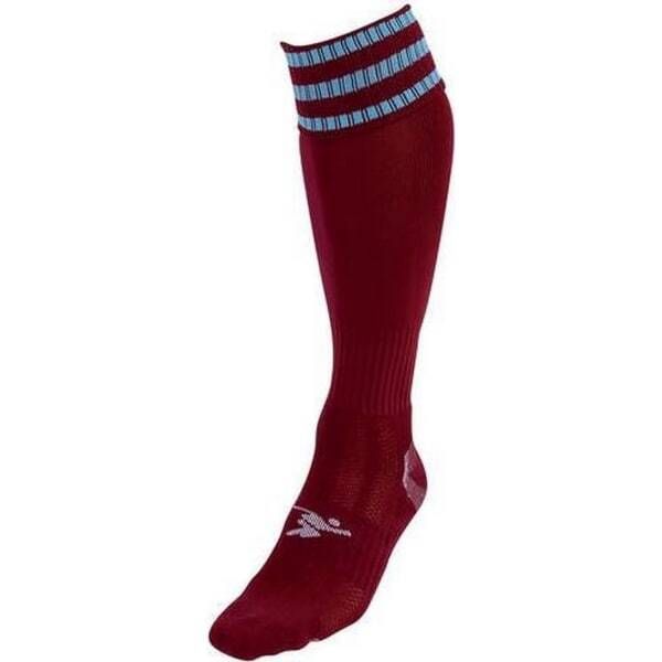 Precision Kids Pro Football Socks (12 -2) Maroon/Sky Blue
