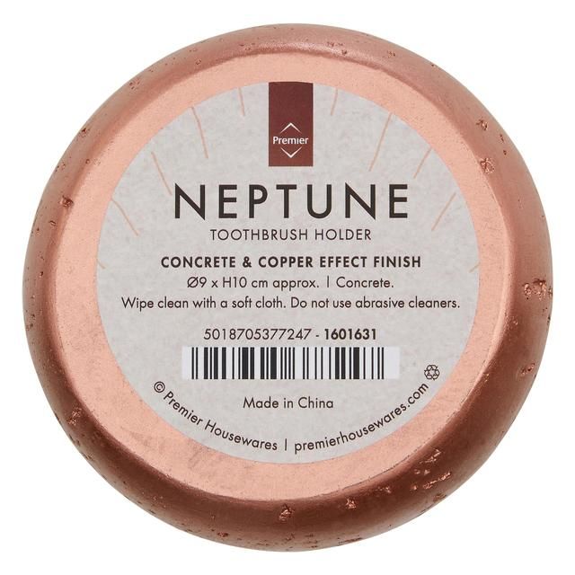 Premier Housewares Toothbrush Holder Neptune Copper and Concrete