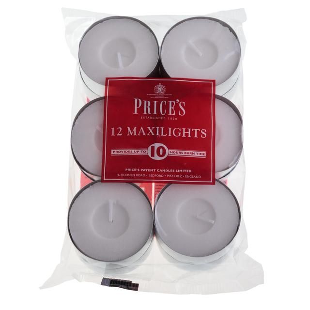 Price's Candles 10 Hour Maxi Tealights 12 per pack