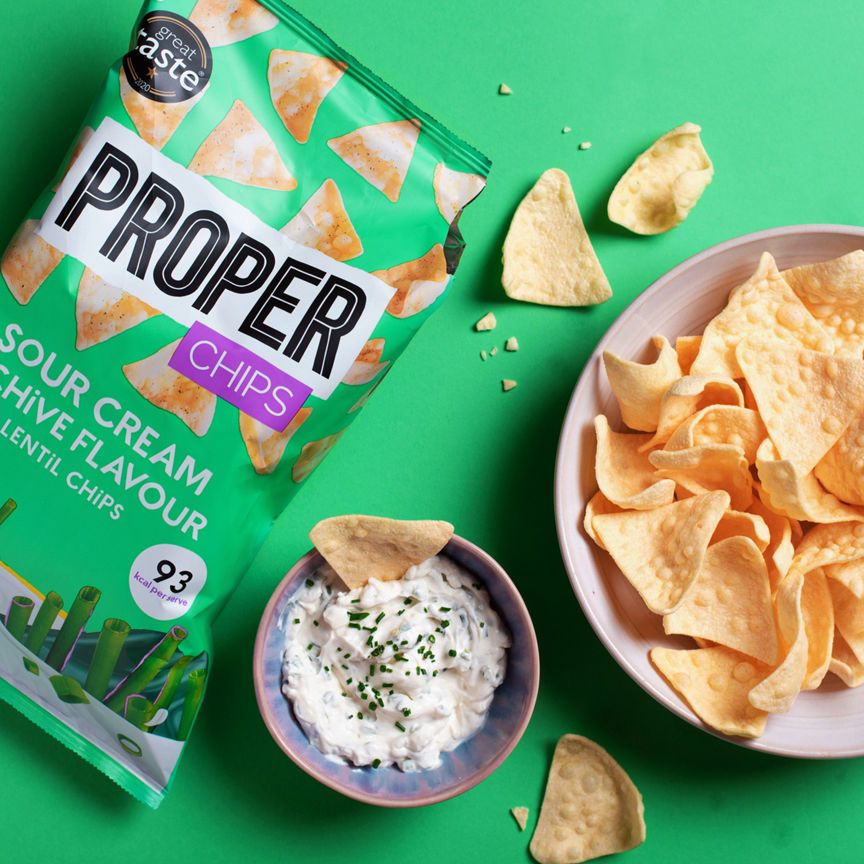 Properchips Sour Cream & Chive Flavour Lentil Chips Sharing Bag