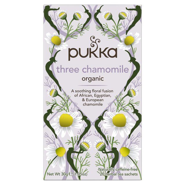 Pukka Organic Three Chamomile Tea 20 Home Compostable Herbal Tea Bags 20 per pack