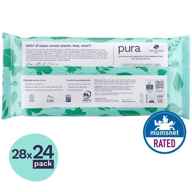 Pura Eco Baby Wipes Multipack 24 x 28 per pack
