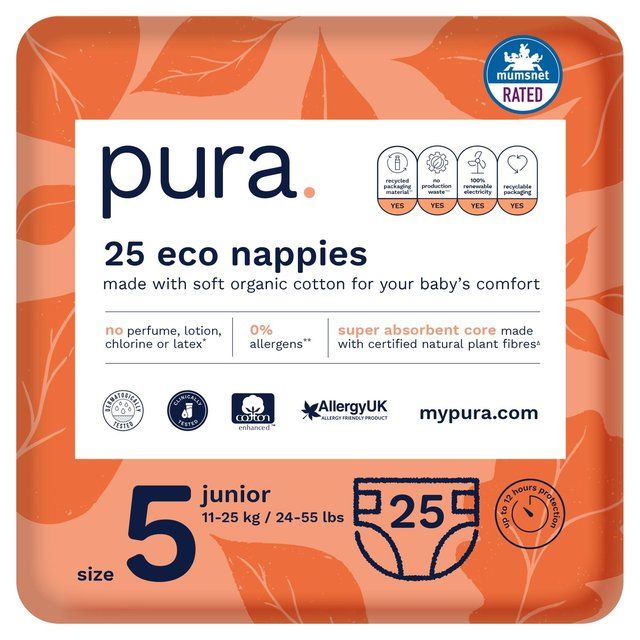 Pura Eco Nappies Size 5 (11-25kg) 25 per pack