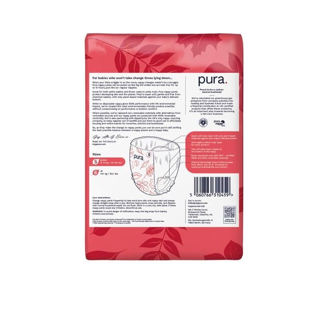 Pura Eco Nappy Pants Size 5 (9-14kg) Mega Pack 6 x 20 per pack